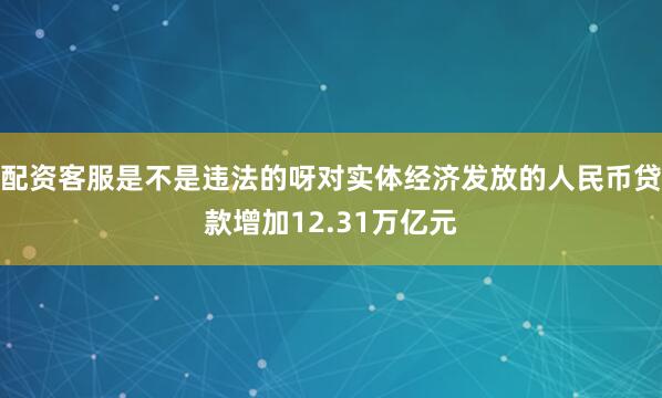配资客服是不是违法的呀对实体经济发放的人民币贷款增加12.31万亿元